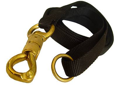 Police tracking dog leash massive solid brass snap with smart lock  for Rottweiler 